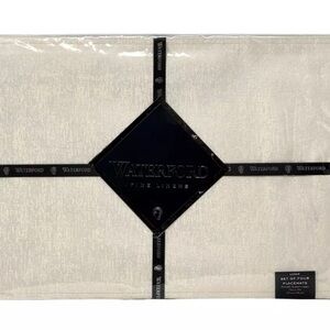 WATERFORD Set of FOUR 13" x 19" Holiday Designer Lunar Ivory Champagne Placemats